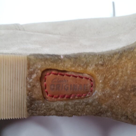 Clarks Originals Wedge Ankle Boots 9.5 Tan Suede Lace Up Chukka Desert Booties - Picture 9 of 10
